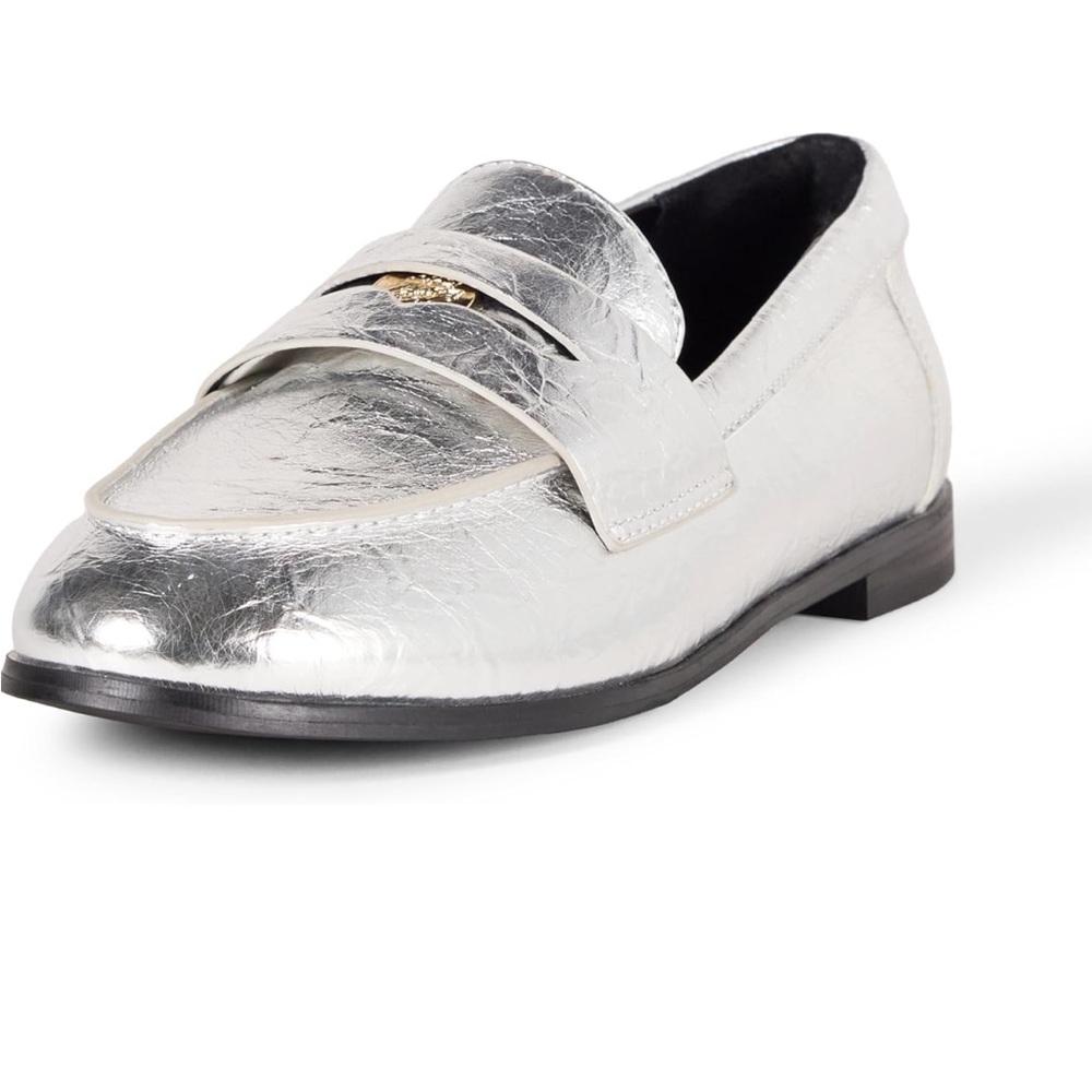 Silver Penny Loafers with Black Sole (Amazon The Drop brand)